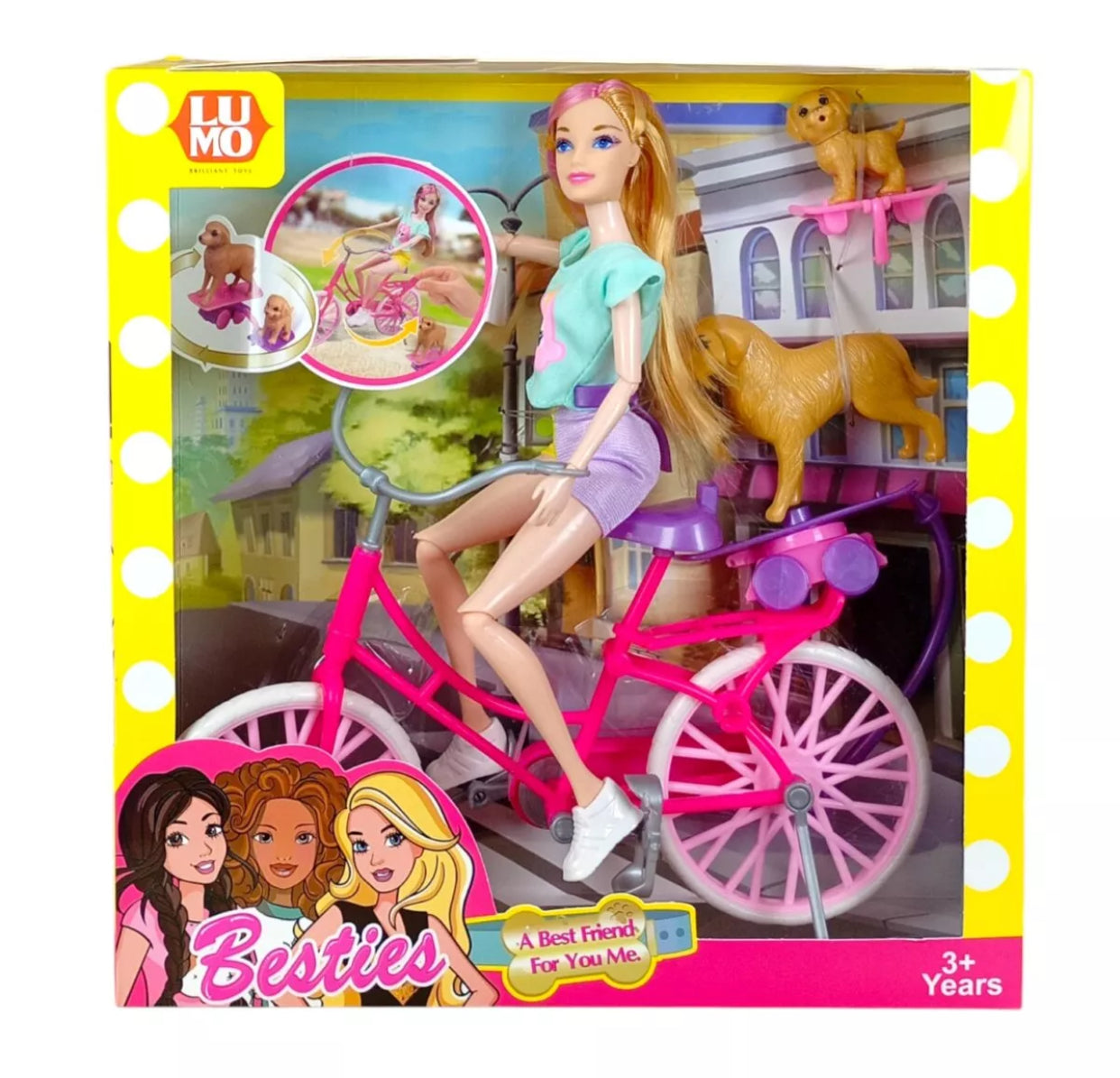 Besties Doll with Bicycle & Puppy Playset – LUMO Brilliant Toys