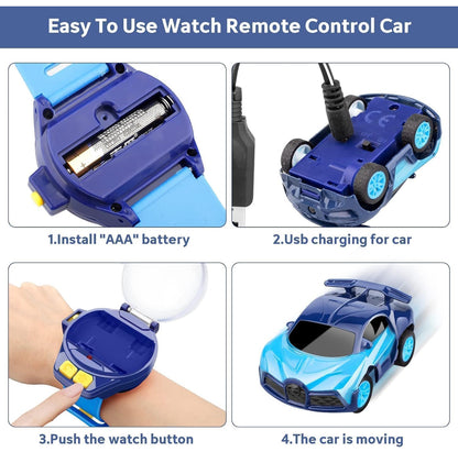 🚗 Remote Control Watch Car – Gesture Wrist RC Toy for Kids