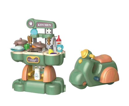 Little Chef Kitchen Scooter Playset – 2-in-1 Cooking & Ride-On Toy