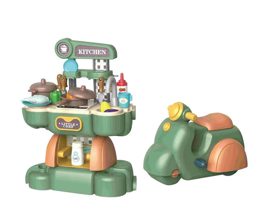 Little Chef Kitchen Scooter Playset – 2-in-1 Cooking & Ride-On Toy