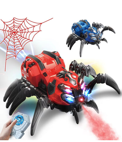 RC Robot Spider Toy with Light, Sound & Spray Effect | Remote Control Crawling Spider for Kids