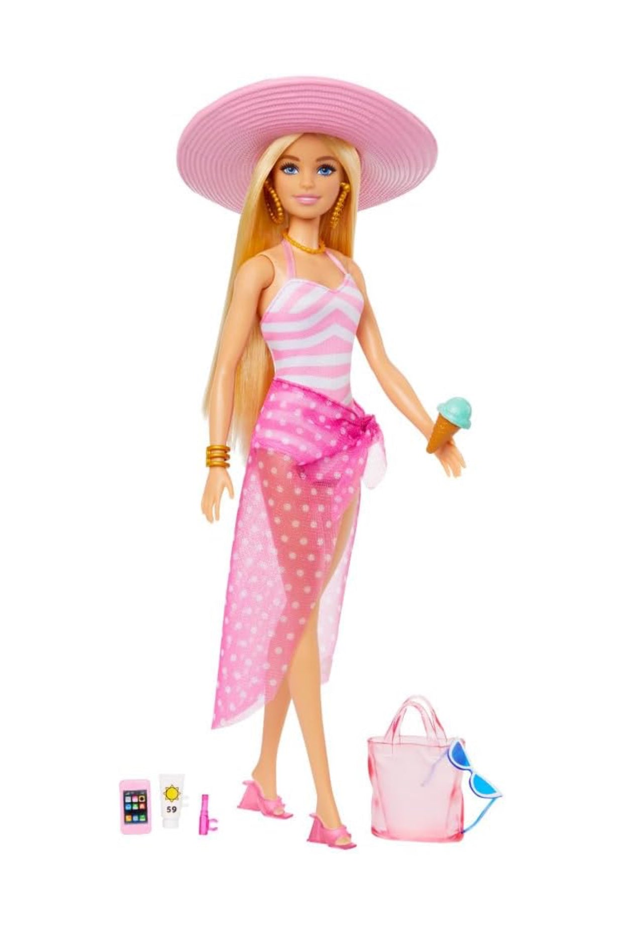 Barbie Beach Day Doll – Swimsuit Fashion Doll with Accessories (3+)
