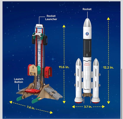 Smartivity Rocket Launcher | DIY STEAM Building Kit for Kids 6-14 | Build & Launch Your Own Rocket | Learn Propulsion & Space Science | Eco-Friendly STEM Toy