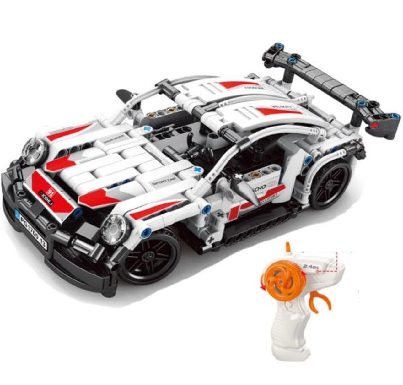 Come Alive 2-in-1 RC Building Block Car Kit - Pull-Back & Remote Control Sports Car