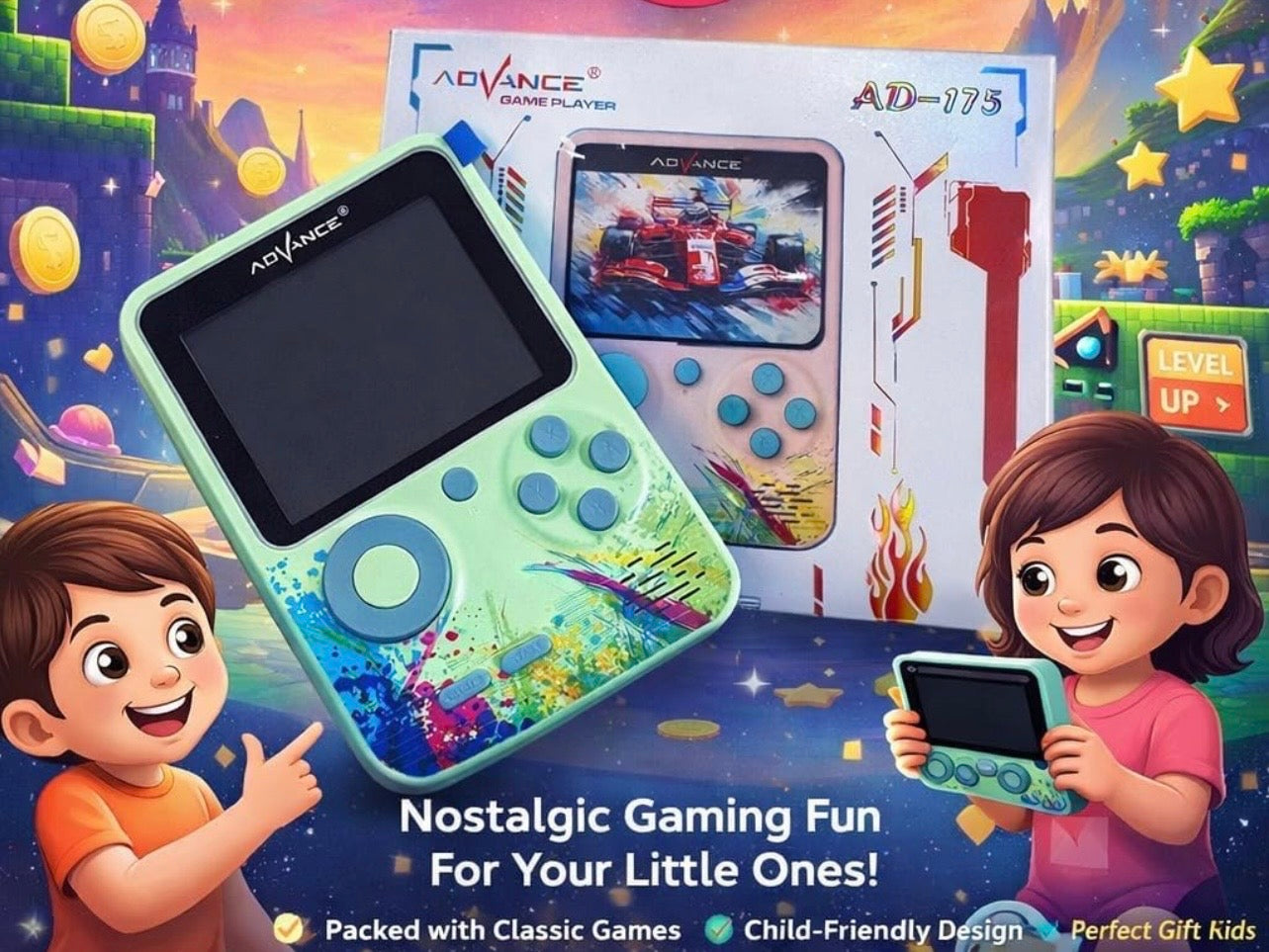 Advance AD-175 Handheld Retro Game Console – Portable Gaming Device for Kids