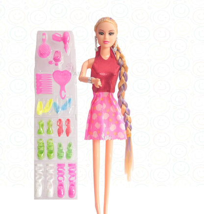Dazzling Girl Fashion Doll Playset – Stylish Hair & Accessories (3+)
