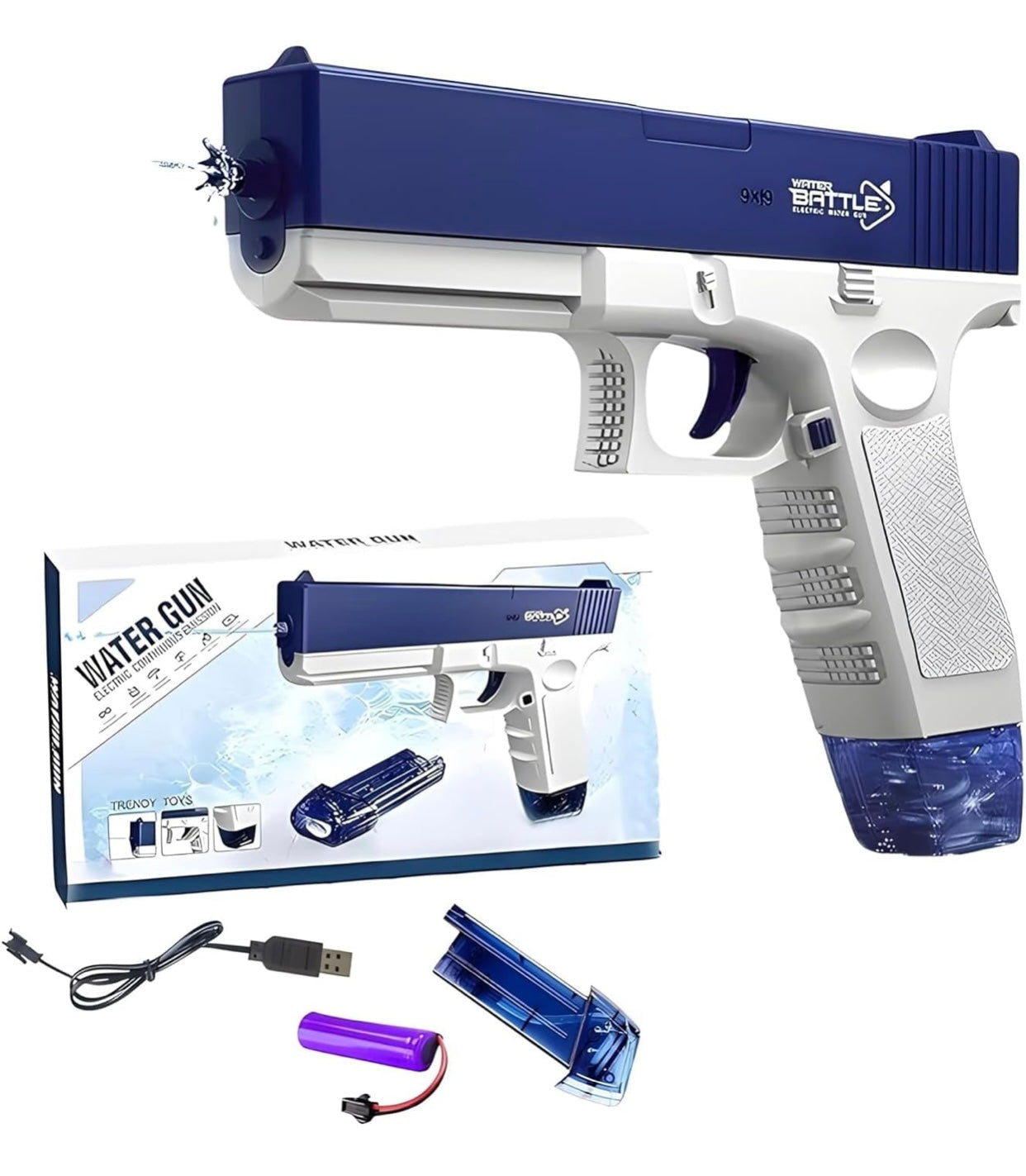 Electric Rechargeable Water Gun with High-Pressure Spray | Summer Water Blaster Toy for Kids & Adults