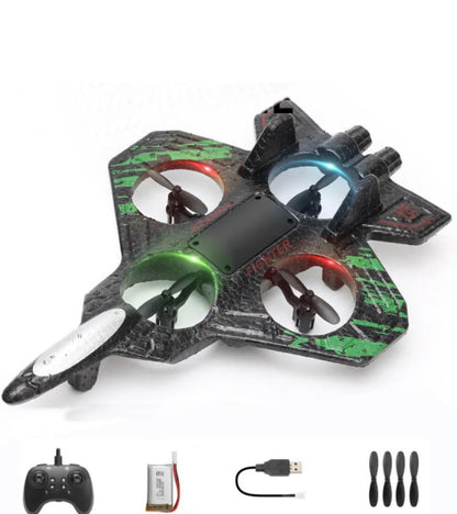 🚀 Stealth Fighter RC Drone – Dual Propeller Aircraft with LED Lights (2.4GHz)