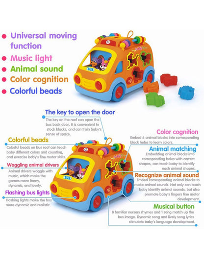 Shape-Sorting Musical Activity Bus – Early Learning Educational Toy
