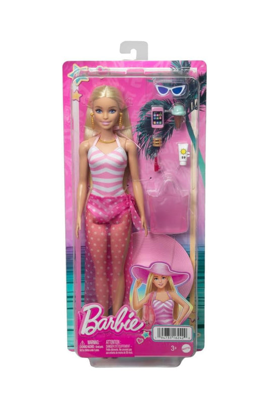 Barbie Beach Day Doll – Swimsuit Fashion Doll with Accessories (3+)
