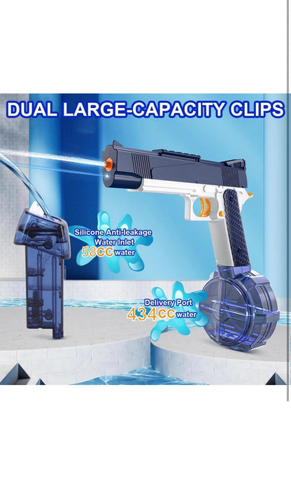 💦 Water Battle Electric Water Gun with Drum Magazine – Rechargeable Automatic Water Blaster Toy