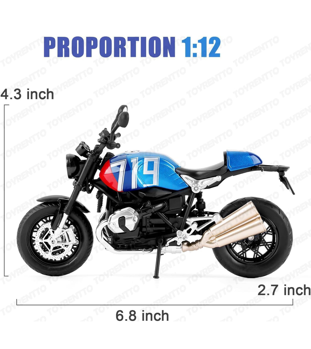 1:12 BMW R NineT Die-Cast Motorcycle Model – Premium Collectible