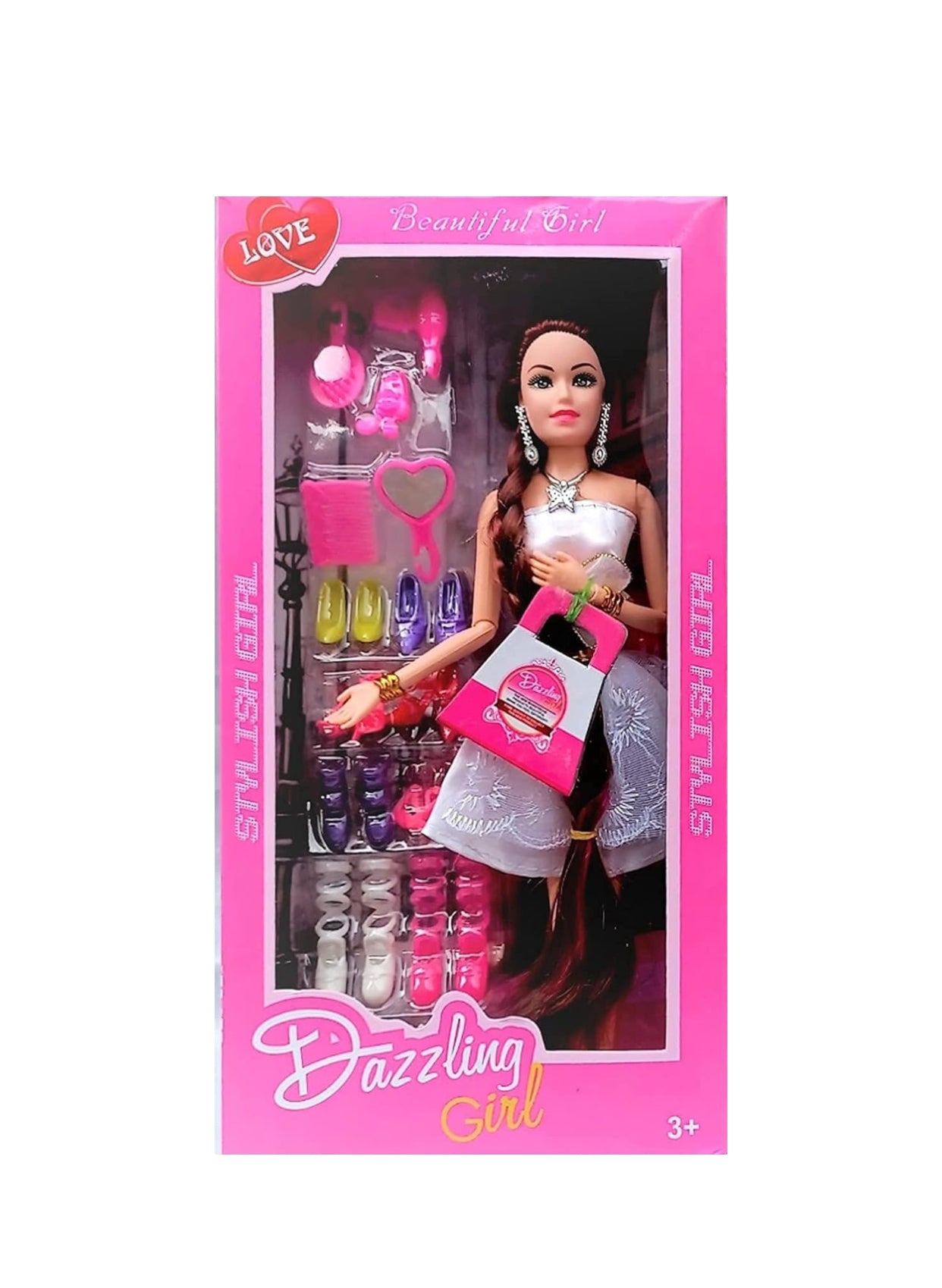 Dazzling Girl Fashion Doll – Deluxe Styling Set with Shoes & Accessories
