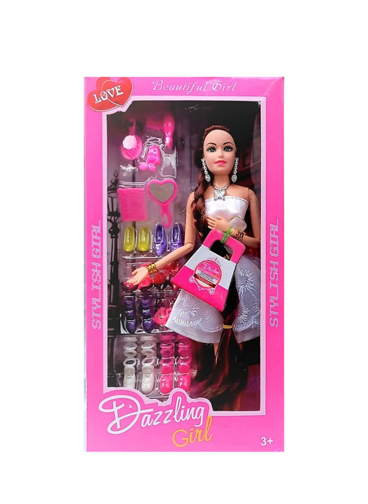 Dazzling Girl Fashion Doll – Deluxe Styling Set with Shoes & Accessories