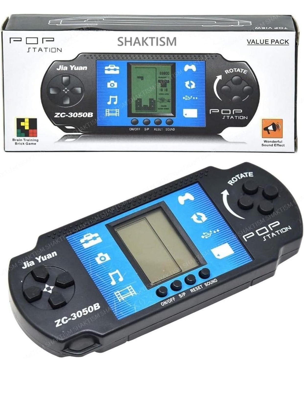 🎮 POP Station ZC-3050B – Classic Brick Game Handheld Console | Brain Training Game
