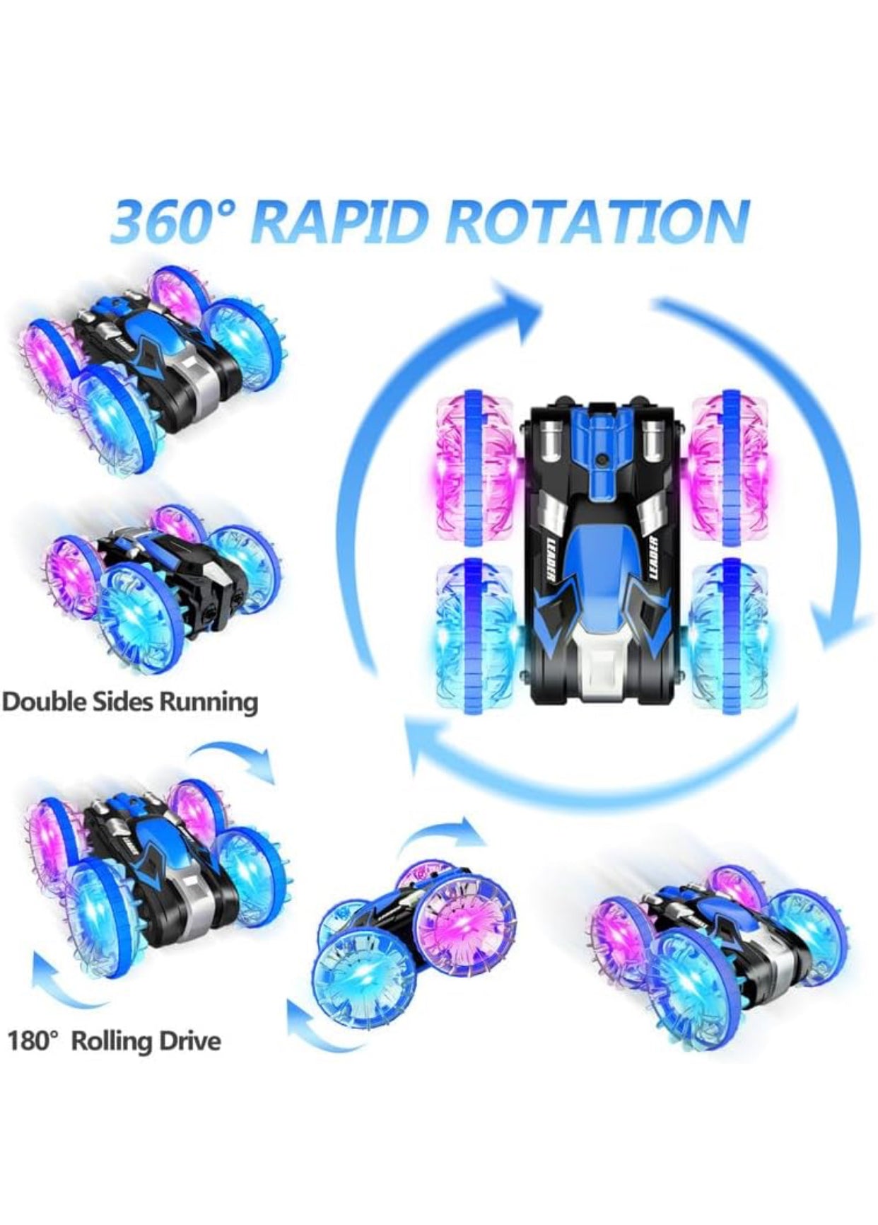 All-Terrain RC Stunt Car – Water & Land 4WD Double-Sided Rotating Racer (Rechargeable) – Ages 6+