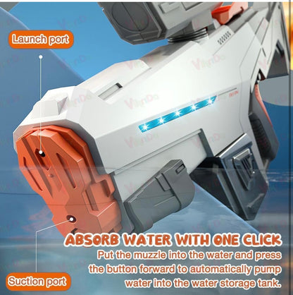 Premium Electric Water Gun with Scope – Automatic Rechargeable Water Blaster with LED Lights | High Power Summer Toy for Kids