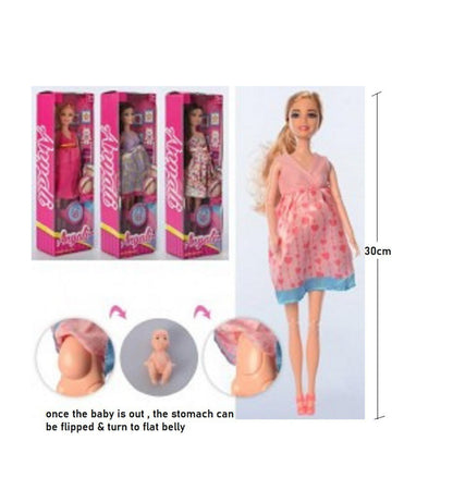 Anlily Pregnant Mommy Doll Playset – Removable Baby Belly & Newborn Doll (3+ Years)