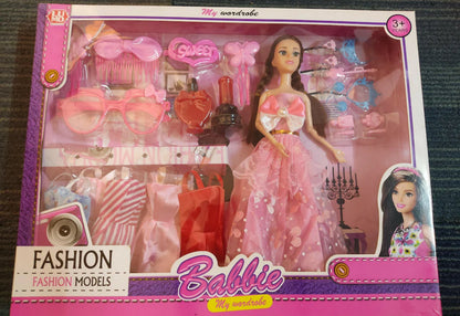 Babbie Fashion Wardrobe Doll Set – Dress-Up Fashion Model with Accessories (3+ Years)