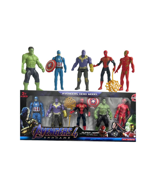 Avengers 4 Endgame Action Figure Set – 6 Superhero Figures | Hulk, Captain America, Iron Man, Spider-Man & Thanos | Kids Super Hero Toy Set