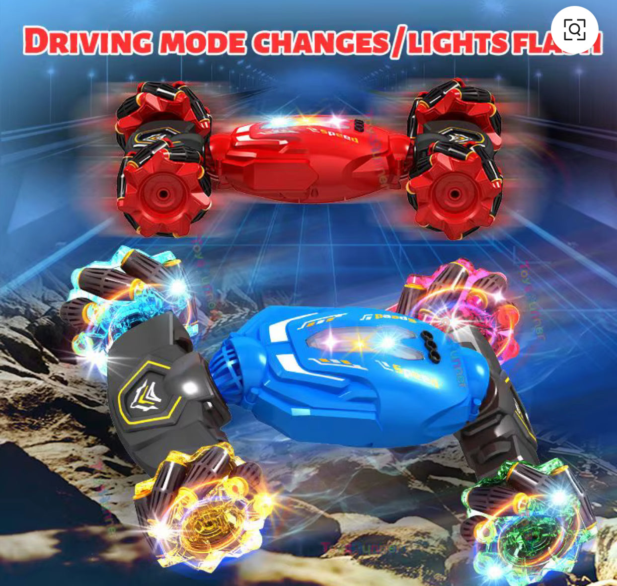 Gesture-Sensing RC Stunt Car – 4WD Drift, 360° Rotation, LED Light-Up Wheels, Rechargeable Remote Control Car