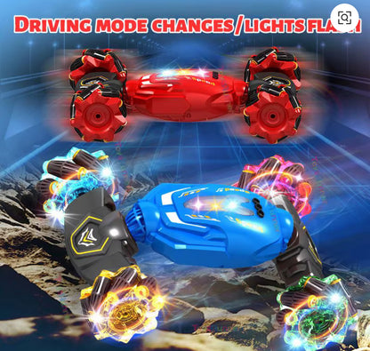 Gesture-Sensing RC Stunt Car – 4WD Drift, 360° Rotation, LED Light-Up Wheels, Rechargeable Remote Control Car