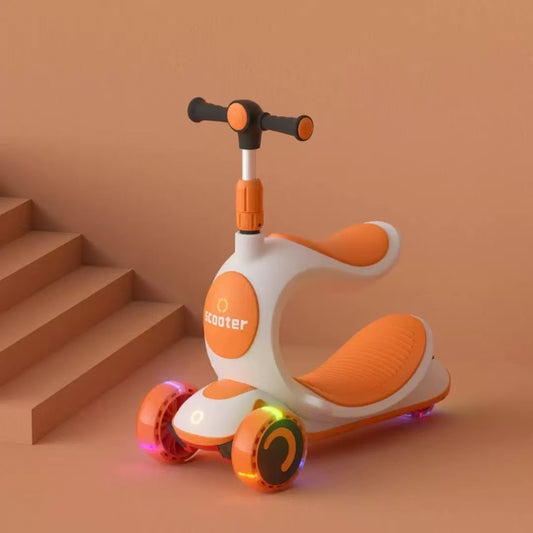 Kids 3-Wheel LED Ride-On Scooter | Toddler Kick Scooter with Light-Up Wheels