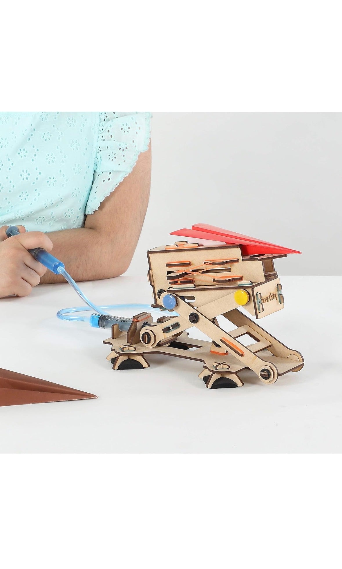 martivity Hydraulic Plane Launcher | DIY STEAM Building Kit for Kids 6-12 | Build & Launch Paper Planes | Learn Hydraulics & Aerodynamics | Eco-Friendly STEM Toy