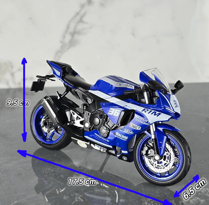 1:12 Jiaye Model Die-Cast Sports Motorcycle – Blue Racing Edition